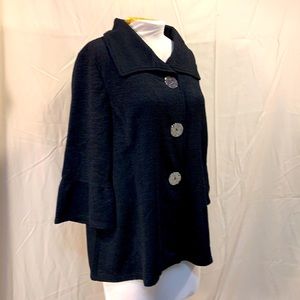 NWT JM collection black button down top